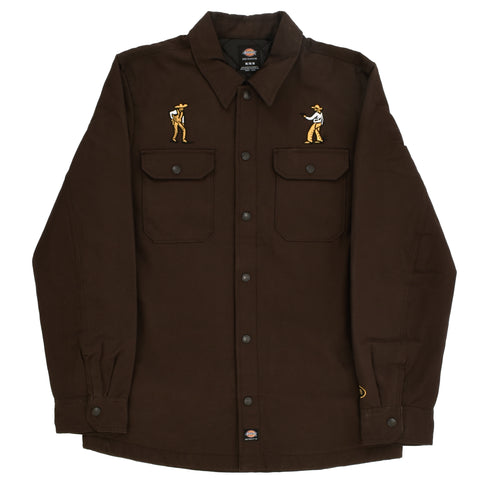303 Boards - 303 X Paky Wild Frontier X Dickies Skateboarding Heavyweight Duck Shirt (Dark Brown)